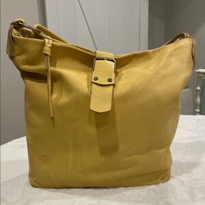 Large Yellow Ted Benson Italian Leather Bag
